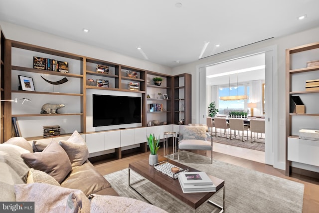 living room featuring light hardwood / wood-style floors