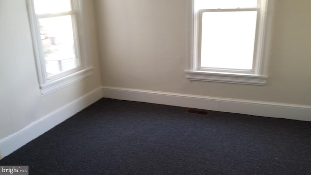 empty room with carpet floors and a wealth of natural light