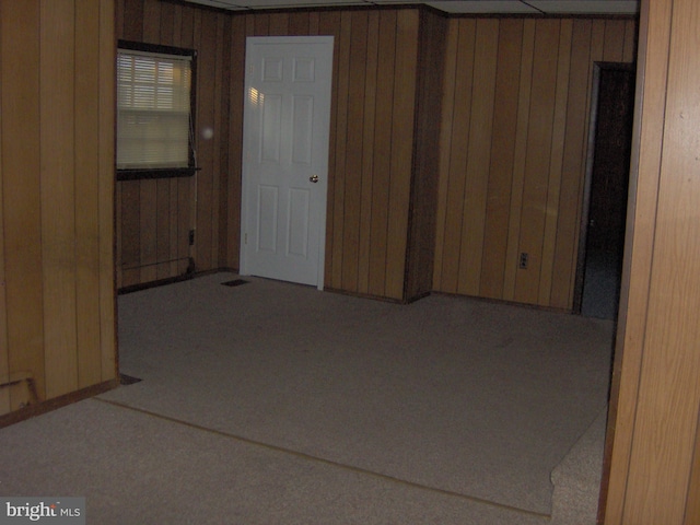 interior space with wooden walls