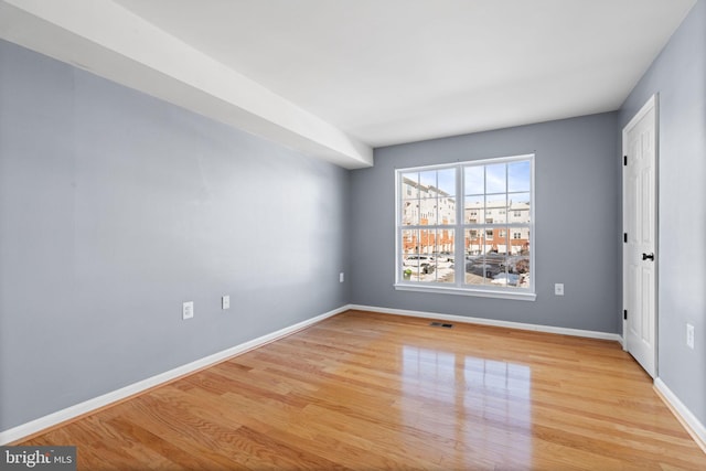 empty room featuring light wood-type flooring