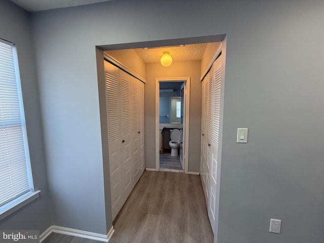 hallway featuring light hardwood / wood-style flooring