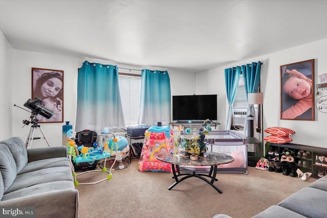 living room with carpet and plenty of natural light