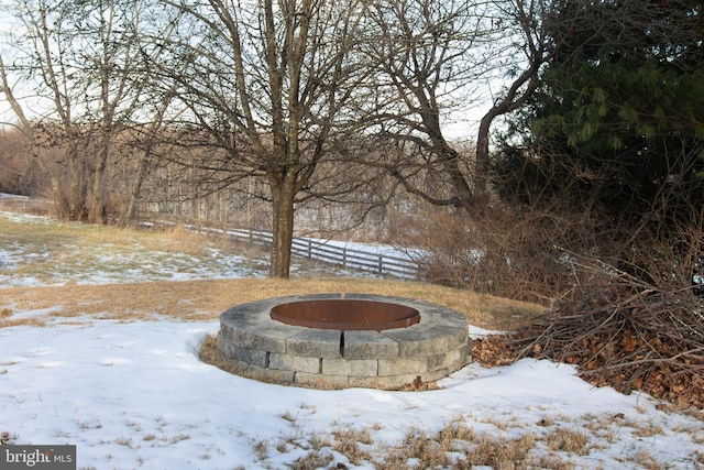 view of snowy yard