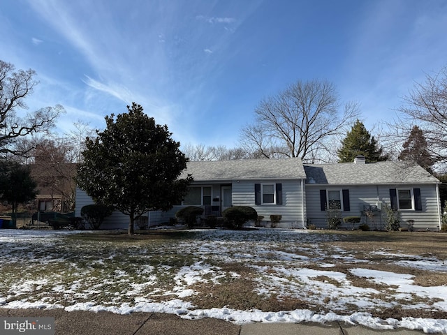 view of single story home