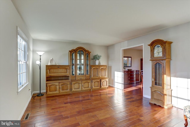 interior space featuring dark hardwood / wood-style flooring