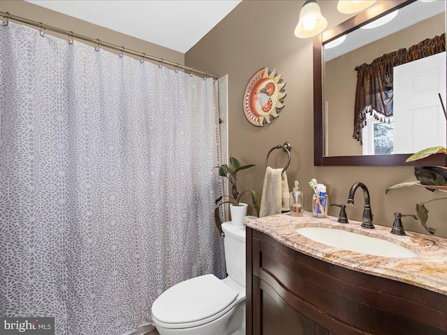 bathroom with toilet and vanity