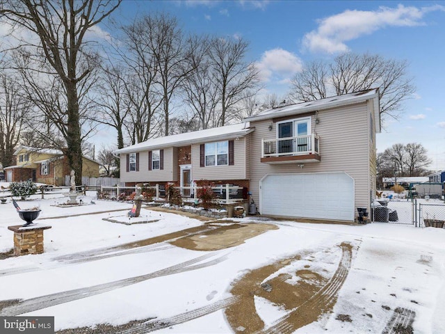 bi-level home with a garage