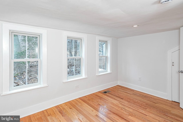 empty room featuring wood-type flooring and a wealth of natural light