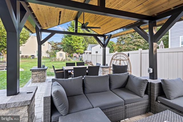 view of patio featuring outdoor lounge area