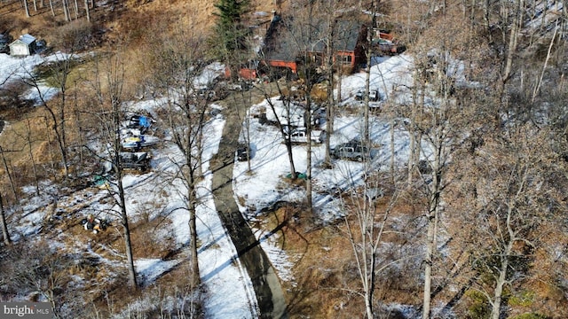 view of snowy aerial view