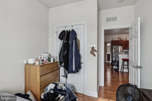 interior space featuring dark hardwood / wood-style floors