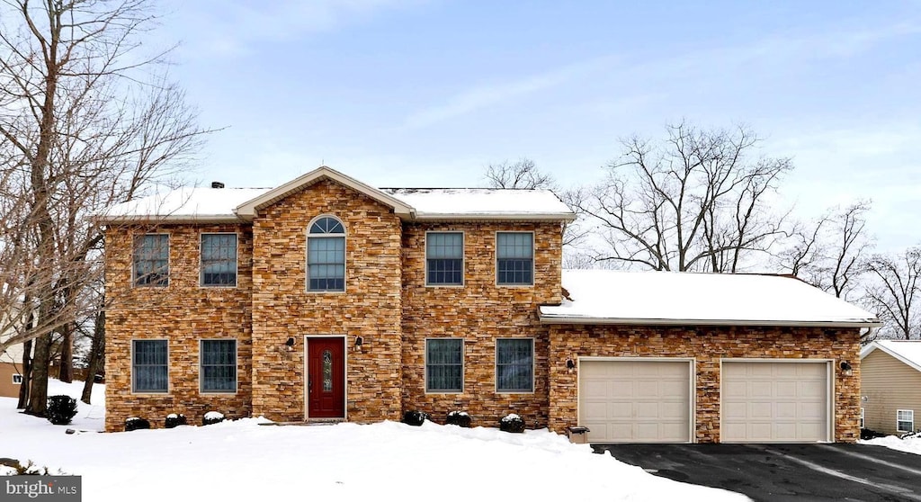 colonial house with a garage