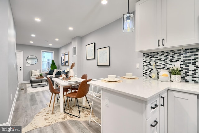 interior space with light hardwood / wood-style flooring