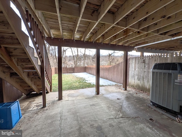 view of patio / terrace with central air condition unit