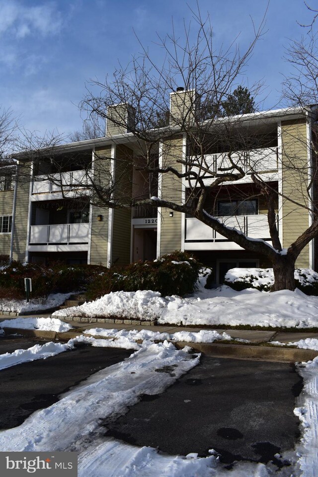 view of snowy exterior