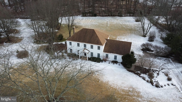 view of snowy aerial view