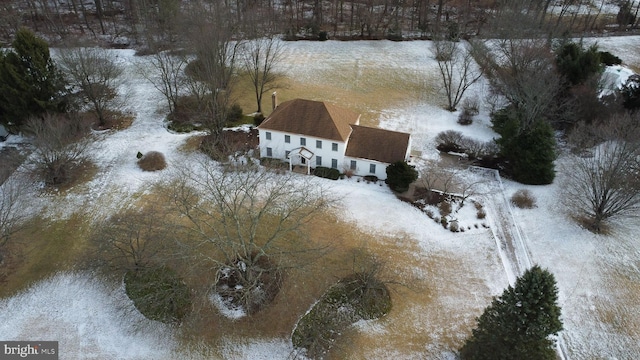 view of snowy aerial view