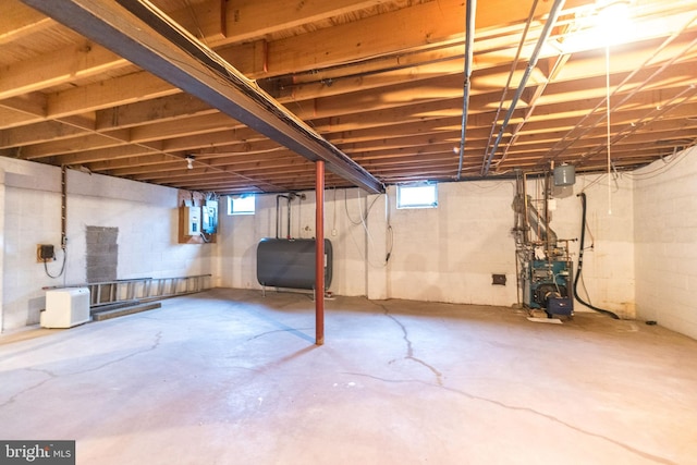 basement featuring plenty of natural light