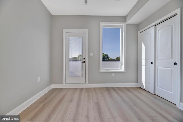 entryway featuring light hardwood / wood-style flooring