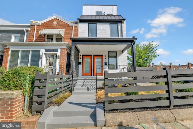 contemporary home with a porch