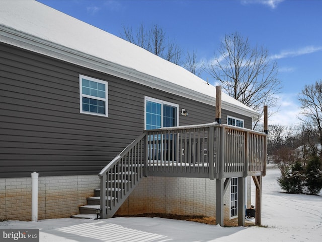 exterior space featuring a wooden deck