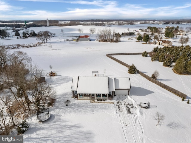 view of snowy aerial view