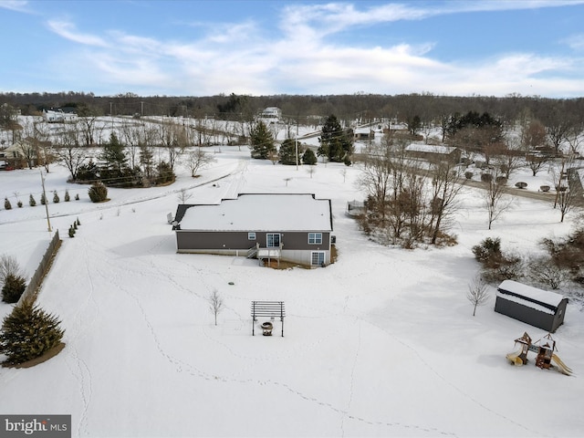 view of snowy aerial view