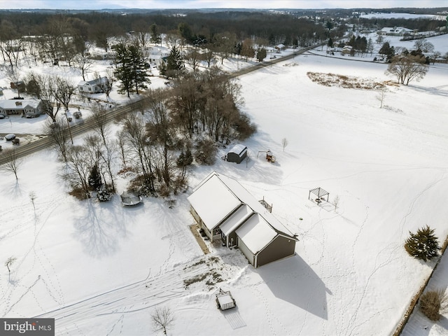 view of snowy aerial view