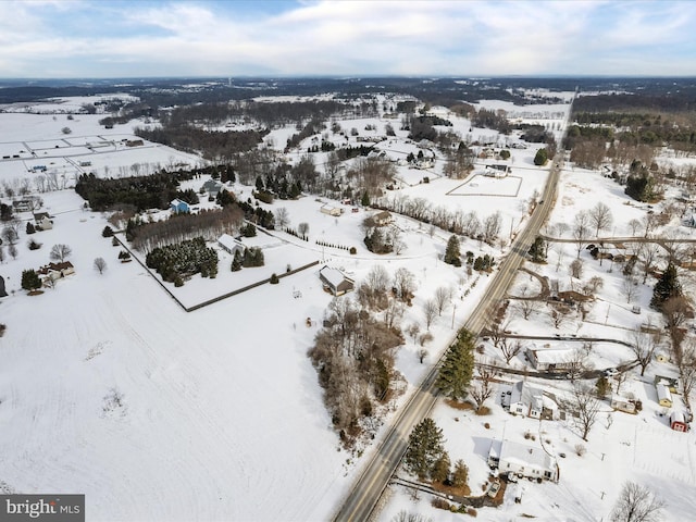 view of snowy aerial view