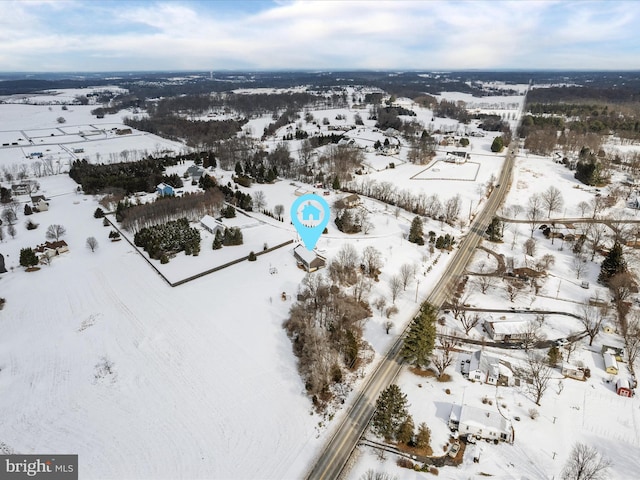 view of snowy aerial view