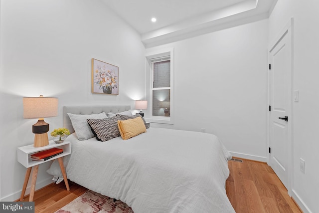 bedroom featuring light wood-type flooring