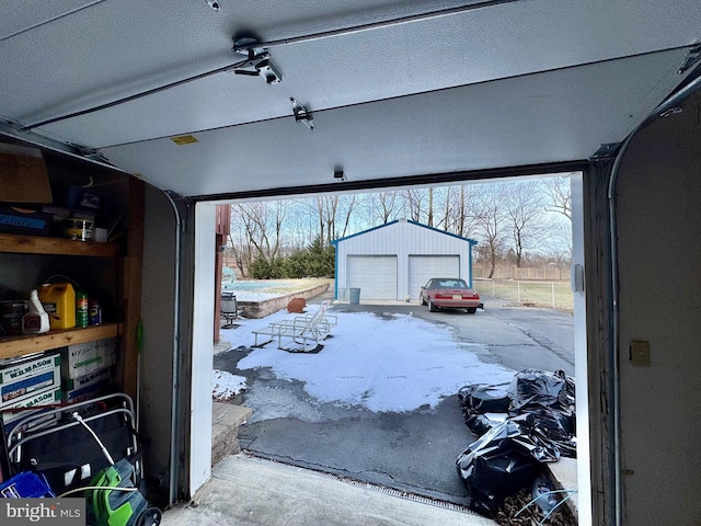 view of garage