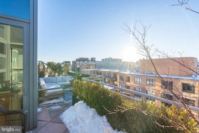 exterior space with an outdoor living space