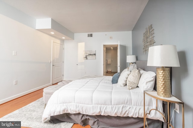 bedroom featuring light hardwood / wood-style flooring