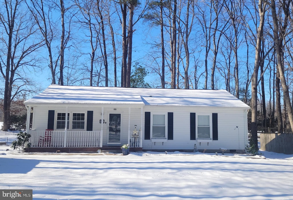 view of front of home with covered porch