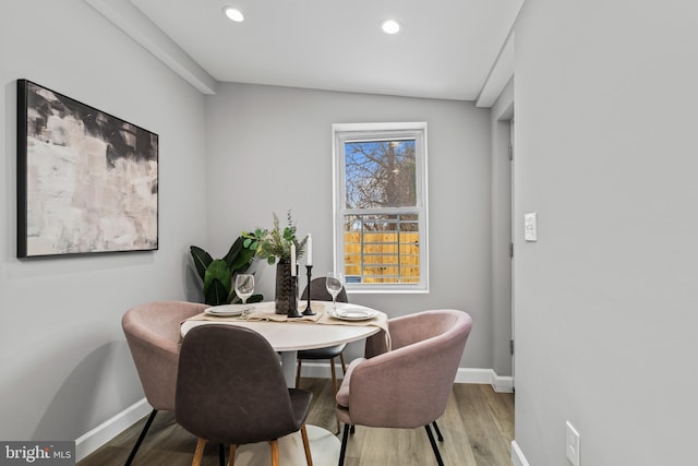 dining room featuring light hardwood / wood-style flooring