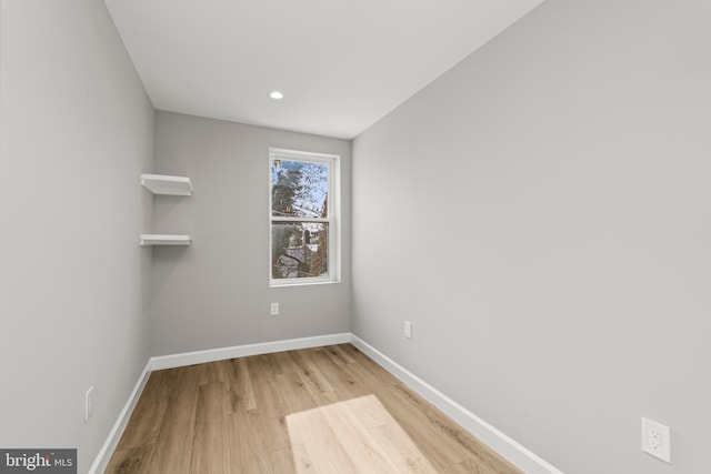 empty room featuring light hardwood / wood-style floors