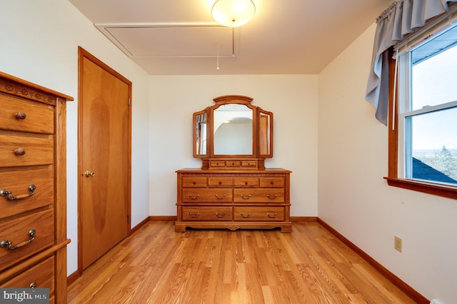 unfurnished bedroom featuring light hardwood / wood-style flooring