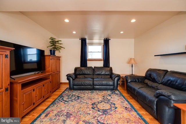 living room with light wood-type flooring