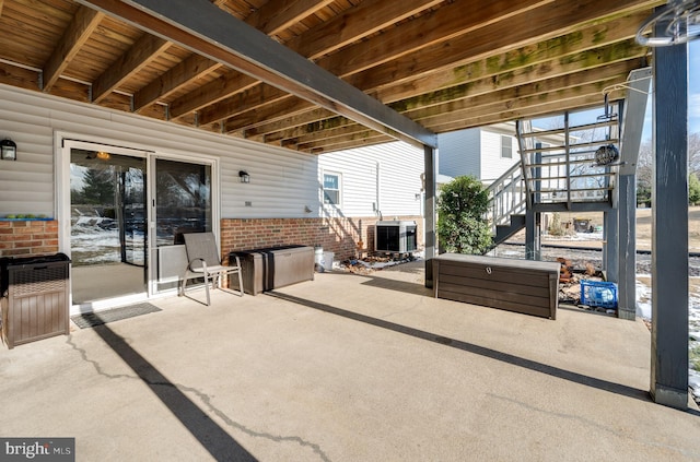 view of patio with central AC