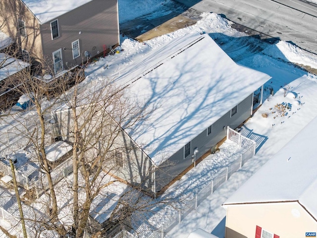 view of snowy aerial view