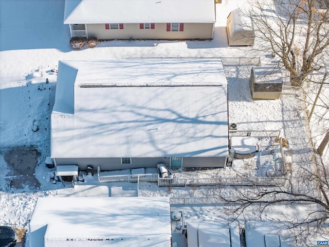 view of snowy aerial view