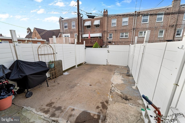 view of patio with area for grilling