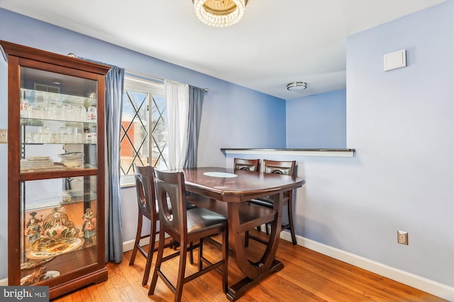 dining area featuring hardwood / wood-style floors