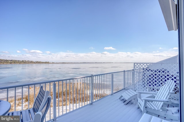 balcony with a water view