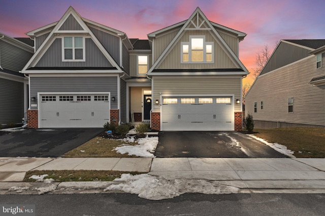 craftsman inspired home featuring a garage