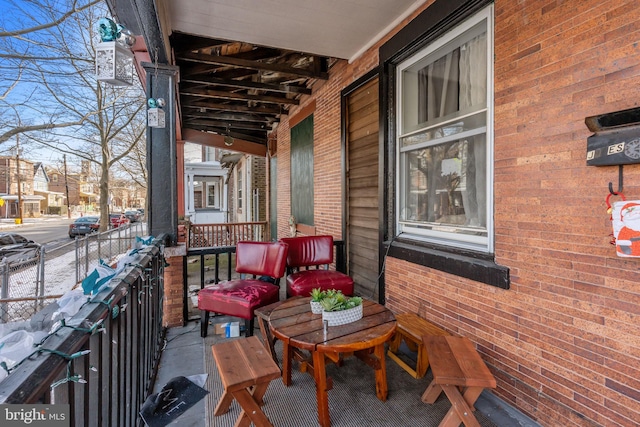 balcony with covered porch