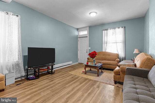 living room featuring hardwood / wood-style flooring