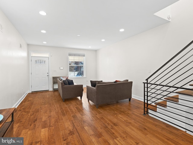 living room featuring hardwood / wood-style floors