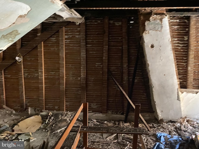 view of unfinished attic